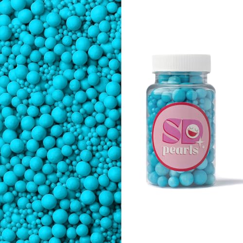 Weiche Zuckerperlen, blau, 3,5,7,10mm, 100g, Für Eis, Kekse, Kuchen, Cupcakes, Dessertdekoration, blaue Streusel, blaue perlen, essbare Kuchen Dekor SD Pearls von Generisch