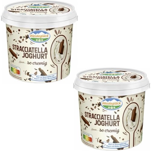 Weideglück Joghurt Stracciatella 3,5% 1000 Gramm x 2 Stück [Frischegarantie] von Generisch