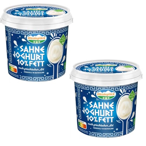 Weideglück Sahne Joghurt nach griechischer Art 10% Fett 1000 Gramm x 2 Stück [Frischegarantie] von Generisch