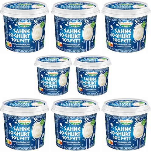 Weideglück Sahne Joghurt nach griechischer Art 10% Fett 1000 Gramm x 8 Stück [Frischegarantie] von Generisch