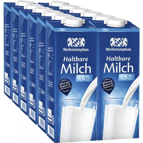 Weihenstephan Haltbare Milch 1,5% Fett 1000 mililiter X 12 STÜCK mit Pufai Grocery von Generisch