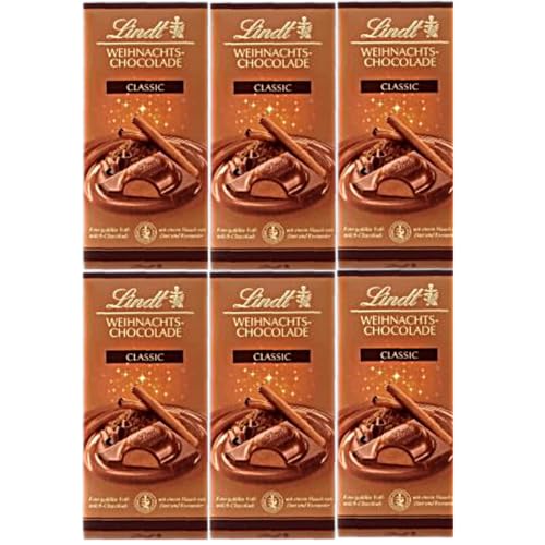 Weihnachtsschokolade Classic von Lindt mit Zimt und Koriander | 6x 100g | 600g von Generisch