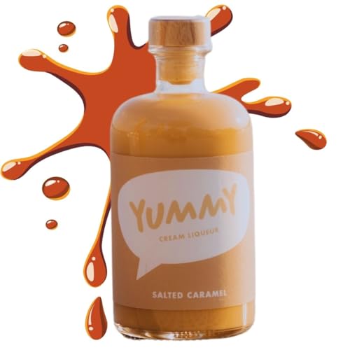 YUMMY Salted Caramel Likör | Salz Karemell Sahnelikör 0,5 L | YUMMY® cremiger Partylikör mit süß und salzig Geschmack | Karamell Likör 17,0% VOL von Generisch