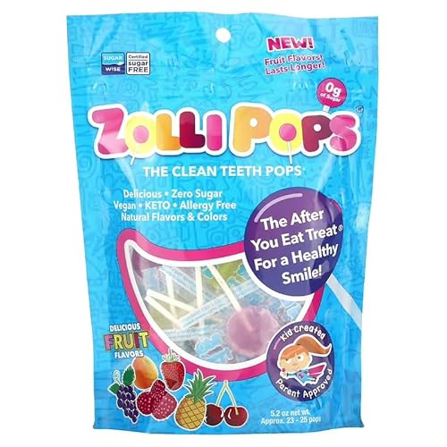 Zollipops, The Clean Teeth Pops, Lutscher für saubere Zähne, Fruchtgeschmack, ca. 23-25–5.2 Lutscher, 5,2 oz. Made in USA von Generisch