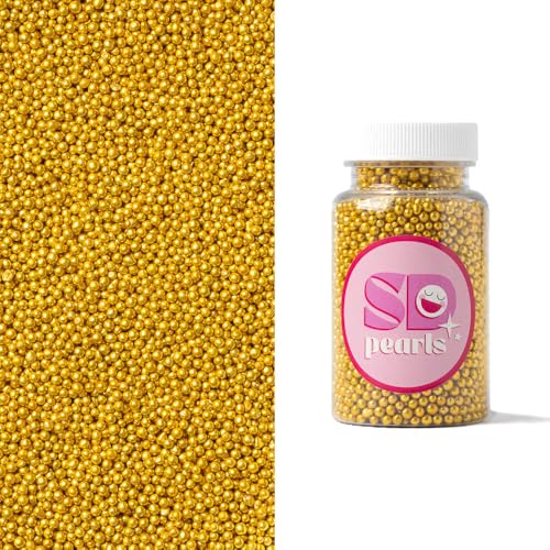 Zuckerperlen Metallic antik gold 3mm, 100g, Für Eis, Kekse, Kuchen, Cupcakes, Dessertdekoration, antik gold Streusel, mini perlen, essbare Kuchen Dekor SD Pearls von Generisch