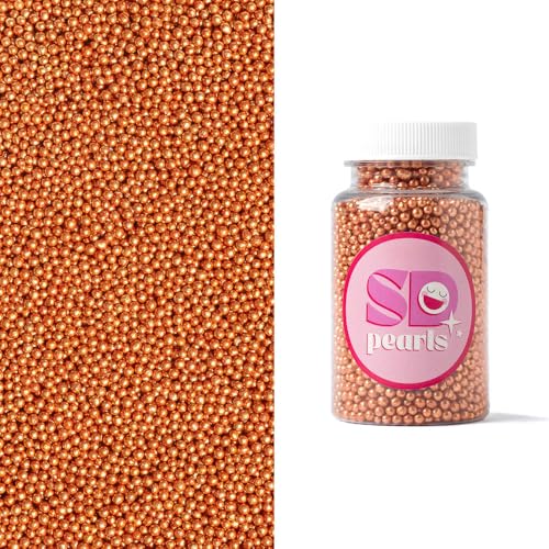 Zuckerperlen Metallic kupfer 3mm, 100g, Für Eis, Kekse, Kuchen, Cupcakes, Dessertdekoration, kupfer Streusel, mini perlen, essbare Kuchen Dekor SD Pearls von Generisch