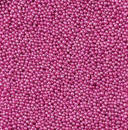 Zuckerperlen Metallic rosa 3mm, 1000g, Für Eis, Kekse, Kuchen, Cupcakes, Dessertdekoration, rosa Streusel, mini perlen, essbare Kuchen Dekor SD Pearls von Generisch