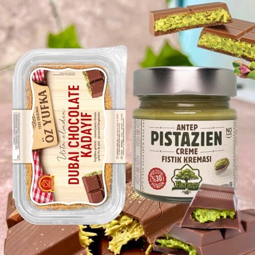 gebrauchsfertig geröstete Teigfäden Kadayif 200g und Pistazien Creme 200g - mach die Dubai Schokolade selbst von Generisch