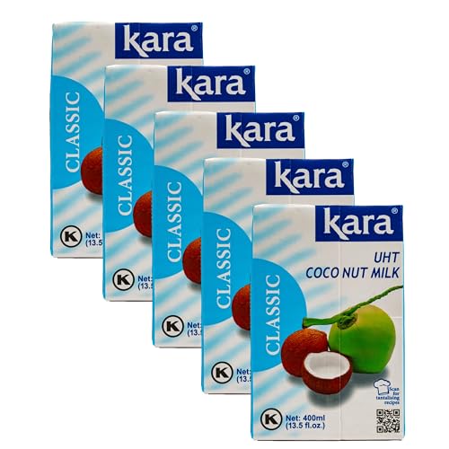 kara - 5er Pack Premium Kokosmilch 400 ml - Original Kokosnussmilch cremig ideal zum Kochen, Backen und für Desserts - Coconut Milk mit hohem Kokos Anteil von Generisch