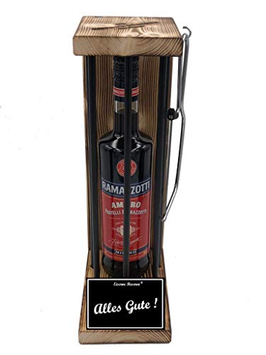 Ramazzotti Alles Gute Geschenk Gute Besserung - Eiserne Reserve Black Edition Geschenkset Text s/w Alles Gute Kräuterlikör (1 x 0.70 l) von Genial-Anders