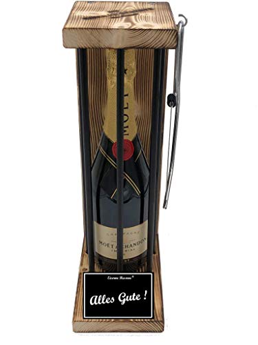 Moet Alles Gute Geschenk - Gute Besserung - Reserve Black Edition incl. Notsäge Text s/w Alles Gute Champagner (1 x 0.75 l) von Genial-Anders