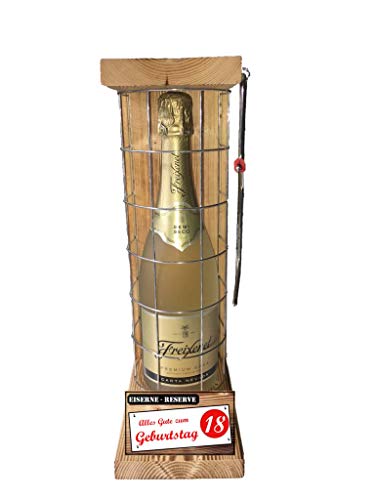 Eiserne Reserve Geschenkset 18 Geburtstag Freixenet Sekt Gitter Text rot- Text rot: Alles Gute zum 18. Geburtstag Sekt (1 x 0.75 l) von Eiserne Reserve