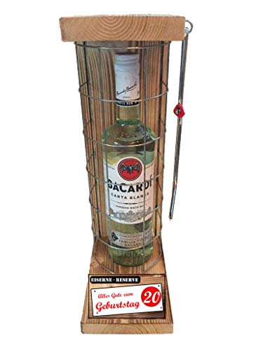 Bacardi Geschenk 20 Geburtstag Eiserne Reserve Gitter Bacardi Carta Blanca Rum (1 x 0.7 l) -r- Alles Gute zum 20. Geburtstag von Genial-Anders