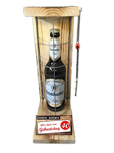 Geburtstag Geschenke Krombacher Pils Geschenk 40 Geburtstag Eiserne Reserve Gitter mit Säge Bier Geschenke für Männer Geburtstag -r- Alles Gute zum 40. Geburtstag von Genial-Anders