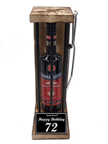 Ramazzotti Geschenk 72 Geburtstag Geschenke - Eiserne Reserve Black Edition Geschenkset Text s/w Happy Birthday 72 Geburtstag Kräuterlikör (1 x 0.70 l) von Genial-Anders