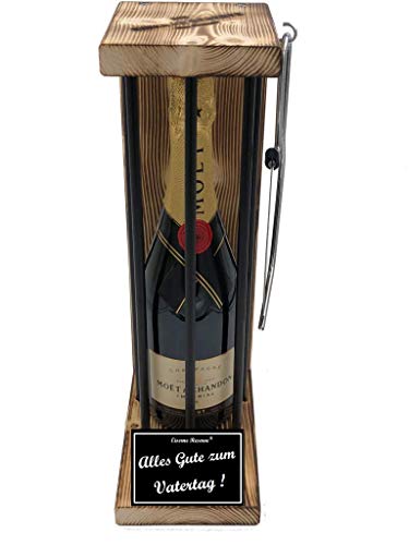 Moet Vatertagsgeschenk für Papa - Vatertag Geschenk Eiserne Reserve Black Edition incl. Notsäge Text s/w Alles Gute zum Vatertag Champagner (1 x 0.75 l) von Genial-Anders