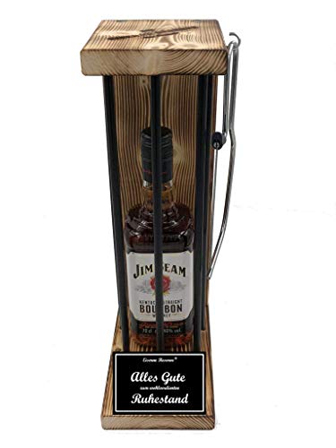 Ruhestand Geschenk zur Rente Pensionierung Jim Beam Geschenk Eiserne Reserve Black Edition -s- Alles Gute zum wohlverdienten Ruhestand Bourbon Whisky (1 x 0.70 l) von Genial-Anders