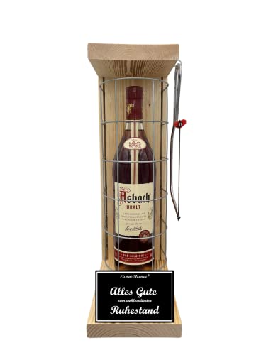 Ruhestand Geschenk zur Rente Pensionierung Asbach Uralt Eiserne Reserve Gitterkäfig incl. Notsäge -s- Alles Gute zum wohlverdienten Ruhestand Brandy (1 x 0.70 l) von Genial-Anders