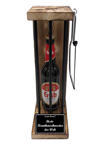 Früh Kölsch Geschenk Krankenschwester - Eiserne Reserve Black Edition Bier Biergeschenk s/w Beste Krankenschwester der Welt Bier (1 x 0.5 l) von Genial-Anders