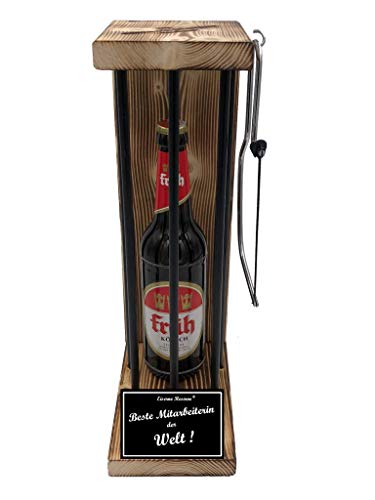 Geburtstag Geschenke für Mitarbeiterin Geschenkidee Früh Kölsch Eiserne Reserve Black Edition incl. Notsäge Text s/w Beste Mitarbeiterin der Welt Bier (1 x 0.5 l) von Genial-Anders