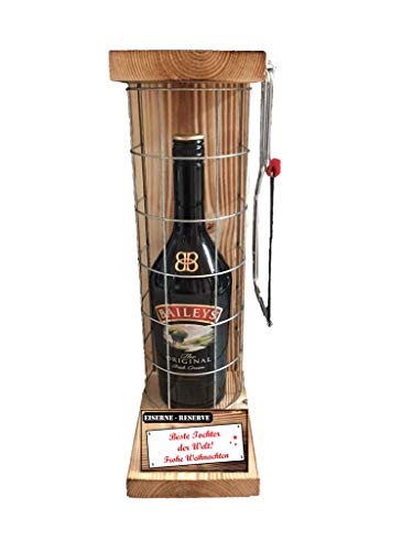 Eiserne Reserve Geschenk für Tochter von Eltern Weihnachten Baileys Gitter incl. Notsäge Text rot: Beste Tochter der Welt Frohe Weihnachten Likör (1 x 0.7 l) von Genial-Anders