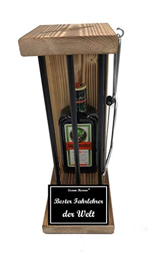 Jägermeister Fahrlehrer Geschenke - Geschenk Fahrlehrer Eiserne Reserve Black Edition Text s/w Bester Fahrlehrer der Welt Kräuter Likör (1 x 0.35 l) von Genial-Anders