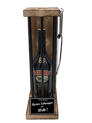 Geschenkideen Weihnachten lustig für Schwager Geschenkidee Baileys Eiserne Reserve Black Edition incl. Notsäge Text s/w Bester Schwager der Welt Likör (1 x 0.7 l) von Genial-Anders