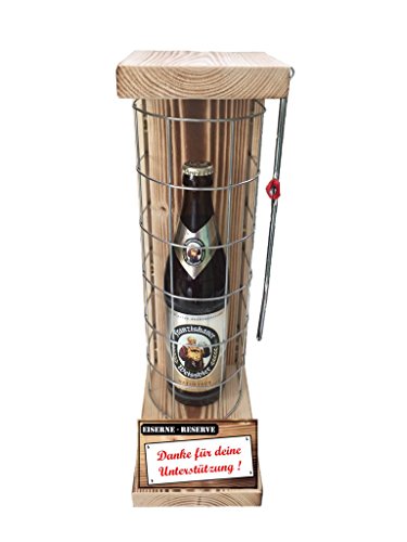 Danke Geschenke - Geschenk Dankeschön - Franziskaner Weissbier - Eiserne Reserve Gitter mit Säge - Geschenke Set für Männer Frauen -r- Danke für deine Unterstützung von Genial-Anders