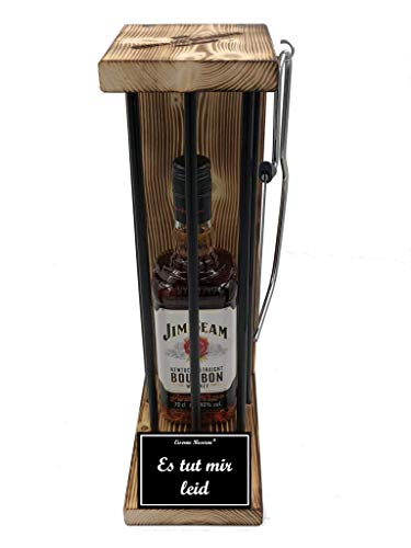 Jim Beam Geschenk Es tut mir leid Geschenke Entschuldigung Eiserne Reserve Black Edition Text s/w Es tut mir leid Bourbon Whisky (1 x 0.70 l) von Genial-Anders