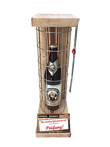 Bestandene Prüfung Geschenk - Franziskaner Weissbier - Eiserne Reserve Gitter mit Säge - Geschenkset Männer Frauen -r- Herzlichen Glückwunsch zur bestandenen Prüfung von Genial-Anders