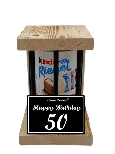 Kinder Riegel - Notfall Reserve - Black Edition - (10 x 21 g) Happy Birthday 50 - Geschenk zum 50. Geburtstag von Genial-Anders