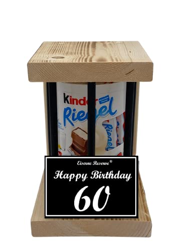 Kinder Riegel - Notfall Reserve - Black Edition - (10 x 21 g) Happy Birthday 60 - Geschenk zum 60. Geburtstag von Genial-Anders