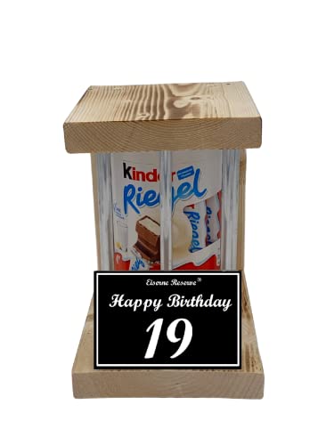 Kinder Riegel - Notfall Reserve Metallstäbe - 10 Riegel (210g) Happy Birthday 19 - Geschenk zum 19. Geburtstag von Genial-Anders