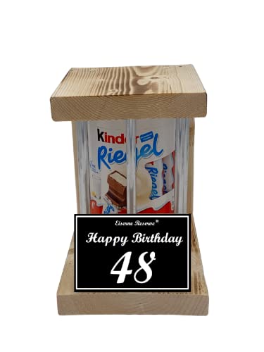 Kinder Riegel - Notfall Reserve Metallstäbe - 10 Riegel (210g) Happy Birthday 48 - Geschenk zum 48. Geburtstag von Genial-Anders