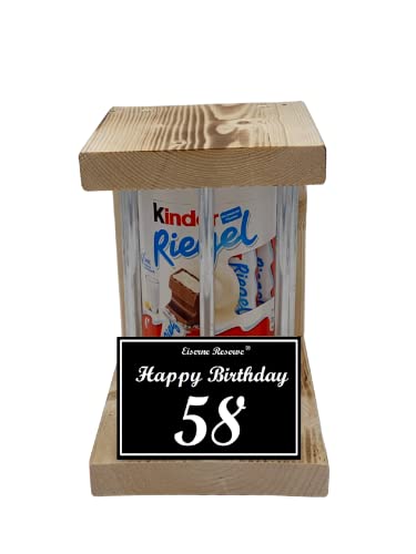 Kinder Riegel - Notfall Reserve Metallstäbe - 10 Riegel (210g) Happy Birthday 58 - Geschenk zum 58. Geburtstag von Genial-Anders