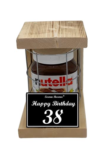 Nutella - Notfall Reserve - Metallgitter - Nutella Glas (1 x 450 g) Happy Birthday 38 - Geschenk zum 38. Geburtstag von Genial-Anders