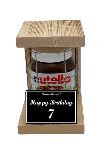 Nutella - Notfall Reserve - Metallgitter - Nutella Glas (1 x 450 g) Happy Birthday 7 - Geschenk zum 7. Geburtstag von Genial-Anders