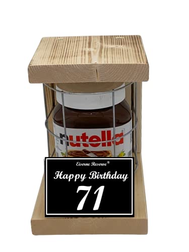 Nutella - Notfall Reserve - Metallgitter - Nutella Glas (1 x 450 g) Happy Birthday 71 - Geschenk zum 71. Geburtstag von Genial-Anders