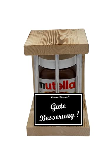 Nutella - Notfall Reserve - Metallstäbe - Gute Besserung - Besserung Geschenk - Die Nutella Geschenkidee mit Holz für Männer und Frauen von Genial-Anders