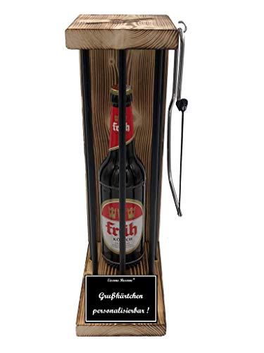 Personalisierte Geschenke für Männer Frauen Geschenkidee - Eiserne Reserve Black Edition Früh Kölsch Bier (1 x 0.5 l) incl. Notsäge - Papa Mama Geburtstag Hochzeit von Genial-Anders