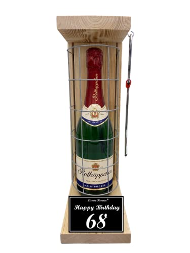 Eiserne Reserve Geschenk 68 Geburtstag Mann und Frau - Rotkäppchen Sekt Gitterkäfig incl. Notsäge - originelle Geschenkidee -s- 68 Happy Birthday Sekt (1 x 0.75 l) von Genial-Anders