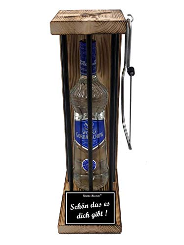 Wodka Gorbatschow Schön, dass es dich gibt Geschenk Eiserne Reserve Black Edition Geschenkset Text s/w Schön, dass es dich gibt Vodka (1 x 0.70 l) von Genial-Anders