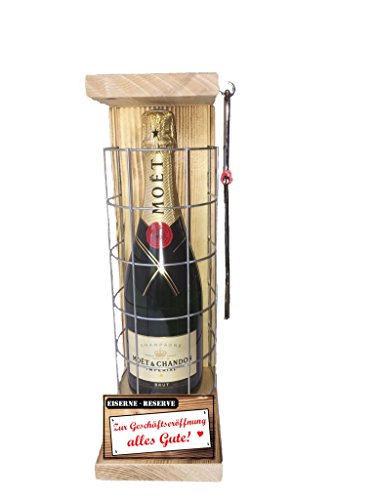 Geschenke zur Geschäftseröffnung Glückwünsche zur Eröffnung Moet e Zur Geschäftseröffnung alles Gute Eiserne Reserve Gitter incl. Notsäge -r- Champagner (1 x 0.75 l) von Genial-Anders