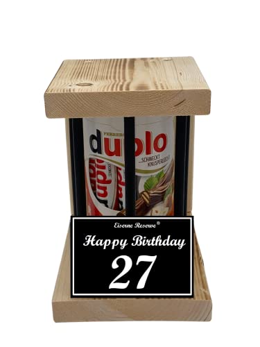 duplo Riegel - Notfall Reserve - Black Edition - (10 x 18,2 g) Happy Birthday 27 - Geschenk zum 27. Geburtstag von Genial-Anders