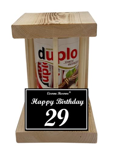 duplo Riegel - Notfall Reserve - Holzstäbe - (10 x 18,2 g) Happy Birthday 29 - Geschenk zum 29. Geburtstag von Genial-Anders