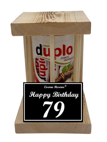 duplo Riegel - Notfall Reserve - Holzstäbe - (10 x 18,2 g) Happy Birthday 79 - Geschenk zum 79. Geburtstag von Genial-Anders