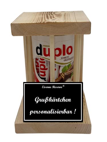 Personalisierte Geschenke für Kinder Geschenkidee mit Namen - Notfall Reserve Holzstäbe duplo Riegel Schokolade (10 x 18,2 g) - Geburtstag Hochzeit Abschied von Genial-Anders