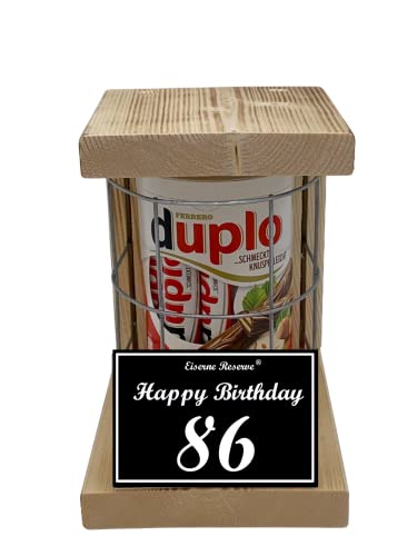 duplo Riegel - Notfall Reserve - Metallgitter - (10 x 18,2 g) Happy Birthday 86 - Geschenk zum 86. Geburtstag von Genial-Anders