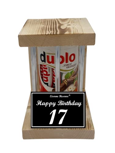 duplo Riegel - Notfall Reserve Metallstäbe - (10 x 18,2 g) Happy Birthday 17 - Geschenk zum 17. Geburtstag von Genial-Anders