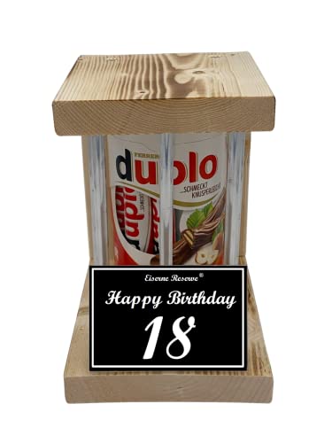 duplo Riegel - Notfall Reserve Metallstäbe - (10 x 18,2 g) Happy Birthday 18 - Geschenk zum 18. Geburtstag von Genial-Anders